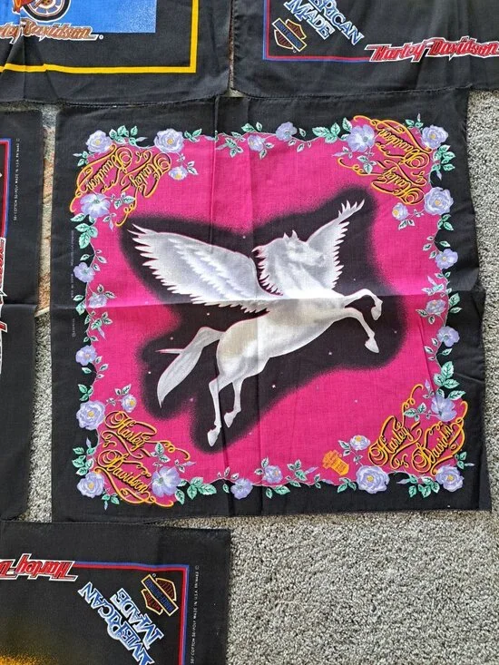 Vintage Harley-Davidson Bandanas Lot 10 American Made Motorcycles Multicolor - Picture 3 of 11